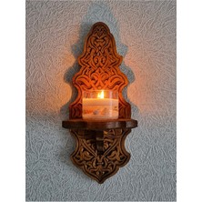 Ahşap Duvar Mumluğu, Şık ve Dekoratif Küçük Boy Gaz Lambası Standı