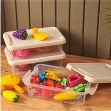 Şeffaf 3'lü 9 Lt Kilitli Saklama Kutusu Seti, Pratik ve Güvenli Saklama Çözümü