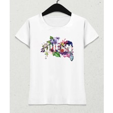 Queen Of Her Own Garden – Women Summer T-Shirt Beyaz