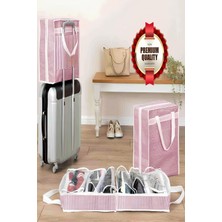 Ultra Lüx 6 Bölmeli Desenli Ayakkabı Hurcu Seyahat Tipi Valiz Üstü Hurç (35X22X40)