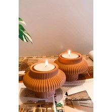 Fiji Terracotta Tealight Mumluk, Şık ve Doğal Dekorasyon Ürünü.