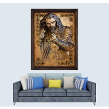 Yüzüklerin Efendisi Thorin Meşekalkan  Çerçeveli Duvar Tablosu 30X45 cm