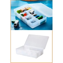 Teknotrust Şeffaf Kapaklı Beş Bölmeli Düzenleyici Kutu 34X21X8 Naturel