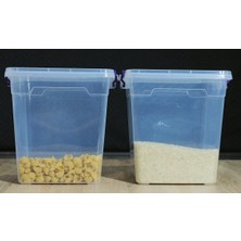 Şeffaf 11L Dikey Kapaklı Plastik Saklama Kabı, Bakliyat ve Gıda Düzenleyici