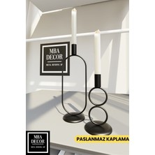 Modern Çift Şamdan, Paslanmaz Kaplama, Şık ve Dekoratif Ev Aksesuarı
