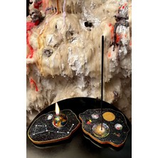 Ay ve Yıldız Temalı Şık 2'li Tütsülük ve Mumluk Seti, Dekoratif ve Estetik Seçenek