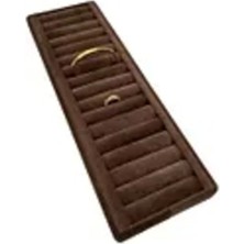 Teknotrust Kahverengi Süet Kaplama Sosisli Bileklik ve Kelepçe Tablası 35/11 cm