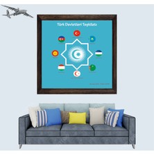 Türk Devletleri Teşkilatı, Özel Tasarım Çerçeveli Duvar Tablosu 20X30 cm