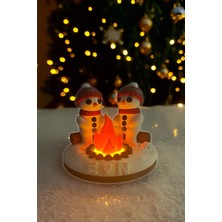 Kişiye Özel Sevimli Kardan Adam Çift Mumluğu, Sevgiliye Hediye, Yılbaşı Dekoru