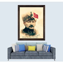 Mustafa Kemal Atatürk Çerçeveli Duvar Tablosu 30X45 cm