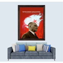 Mustafa Kemal Atatürk, Bozkurt  Çerçeveli Duvar Tablosu 20X30 cm