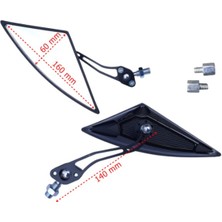 Motobir Ayna Takımı Siyah 8MM-10MM Üçgen Modifiye Universal