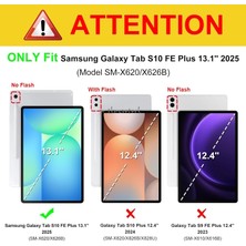 Samsung Galaxy Tab S10 Fe Plus 13.1 Inç 2025 Kılıf Kalem Bölmeli Katlanabilir Standlı Yumuşak Silikon Kapak + Ekran Koruyucu Cam + Dokunmatik Kalem 3in1 Set SM-X620 X626B