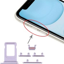 İndirim Plus iPhone 11 Sim Kart Tepsisi + Yan Anahtar(Mor)