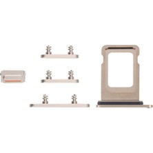 İndirim Plus iPhone 14 Pro Max Sim Kart Tepsisi + Yan Tuşlar (Gold)