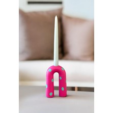 El Yapımı Puantiyeli Dekoratif Mumluk ve Şamdan 13X9 cm