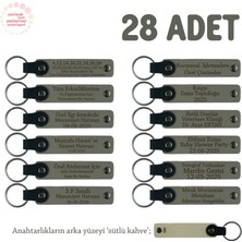 Kül Gri & Sütlü Kahve, Özel Mevlitleriniz Için Isim ve Yazı Yazılabilen 28' Li Anahtarlık Set