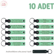 Açık Yeşil & Siyah, Anaokulu Hatırası Için Kişiselleştirilmiş Anahtarlık 10’lu Set, Eğitim Hediyesi