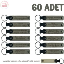 Kül Gri & Sütlü Kahve, Işletmelere Özel Üretim, Alternatif Promosyonel Anahtarlık, 60' Lı Set
