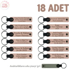 Yavruağzı & Gri, Anaokulu Için Isim Yazılı Karne Hatırası Anahtarlık 18’li Set, Öğrencilere Özel Anı