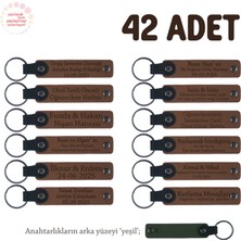 Kahverengi & Yeşil, Bebek Partisi Için Isimli Anı Anahtarlık 42’li Set, Yıllarca Hatırlanır Hediye