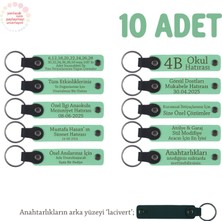 Açık Yeşil, Anaokulu Hatırası Için Kişiselleştirilmiş Anahtarlık 10’lu Set, Eğitim Hediyesi