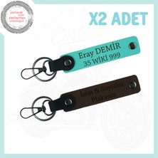 Koyu Kahve - Turkuaz, Motosiklet 2'li Anahtarlık, Özgür Ruhlar Için Özel Plaka Yazılı Hediye