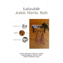 HE Dizayn Aksesuar Banyo Için Katlanabilir Askılı Havlu Rafı - 45X22 cm