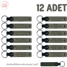 Kül Gri & Yeşil, Sınıf Öğretmeninden Özel Mesajlı Karne Hatırası Anahtarlık 12’li Set, Minikler Için