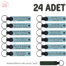 Gök Mavi & Yeşil, Kırk Uçurma Kutlaması Için Bebeğin Ismine Özel, 24'lü, Hatıra Anahtarlık Set