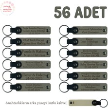 Kül Gri & Sütlü Kahve, Özel Hediye Vermek Isteyenler Için Isim Yazılabilen 56' Lı Anahtarlık Seti