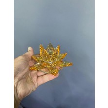 Şeffaf Cam Lotus Dekoratif Mumluk Orta 12X12X6CM