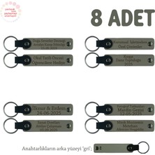 Kül Gri & Gri, Stadyum Işıltısını Seven Taraftar Grupları Için, Isim Yazılı 8' Li Anahtarlık