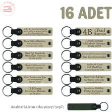 Sütlü Kahve & Yeşil, Babalar Günü Için Üzerine Isim ve Özel Mesaj Yazılabilen, 16'lı Anahtarlık