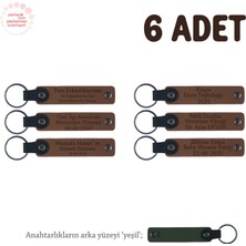 Kahverengi & Yeşil, Anaokulu Miniklerine Isimli Karne Hatırası Anahtarlık 6’lı Set, Hediyelik Anı