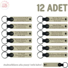 Sütlü Kahve, Sınıf Annelerinden Öğrencilere Hediyelik Hatıra, 12'li Isme Özel Anahtarlık Set