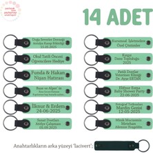 Açık Yeşil, Anaokulları Için Kişiselleştirilebilir Isim Yazılı Karne Hatırası Anahtarlık 14’lü Set