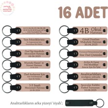 Yavru Ağzı, Okul Törenleri Için Öğretmen Ismi Yazılı 16'lı Set, Hediyelik Hatıra Anı Anahtarlığı