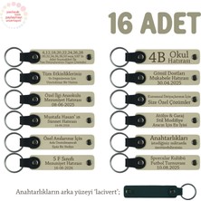 Sütlü Kahve & Lacivert, 40 Uçurma Mevlüdü Için Üzerine Isim Yazılabilen 16'lı, Anı Anahtarlık Set