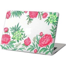 Apple Macbook Air 15 Inç M2 A2941 / M3 A3114 / M4 A3241 Uyumlu Çiçek Desenli Alt Üst Sert Koruma Kılıfı