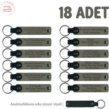 Kül Gri & Siyah, Müstakbel Damada Özel Kutlamalar Için Isim Yazılan 18' Li Hatıra Anahtarlık