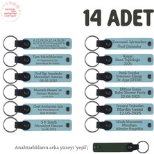 Gök Mavi & Yeşil, Bebek Ziyaretine Gelenlere Hediyelik Isim Mesaj Yazılabilen, 14'lü Anahtarlık