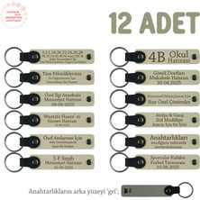 Sütlü Kahve & Gri, Babalar Günü Hediyesi, Kişiye Özel Isim Yazılı Anahtarlık 12' Li Set