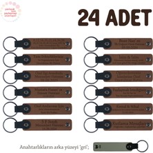 Açık Kahverengi & Gri, Doğa Yürüyüş Grubu Için Isim Yazlıabilen Hatıra Anı Anahtarlık 24’lü Set
