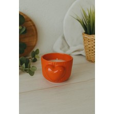 Turuncu Kalpli Seramik Mumluk, Sıcak ve Hoş Atmosum Için Ideal