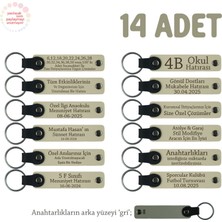 Sütlü Kahve & Gri, Mevlit Hatırası Için Üzerinde Isim Yazılabilen Hediyelik Anahtarlık 14’lü Set