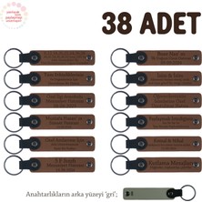 Açık Kahverengi & Gri, Yeni Yıl Kutlaması Için Mesaj ve Isim Yazılan Hatıra Anahtarlık 38’li Set