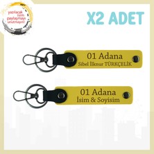 Sarı, Isminize Özel Adana Ruhu Hediyelik Şık ve Anlamlı Bir Dokunuşla Tasarlanan 2'li Anahtarlık