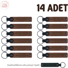 Açık Kahve & Siyah, Bebek Ziyaretine Gelenlere Hediyelik Isim Mesaj Yazılabilen, 14'lü Anahtarlık