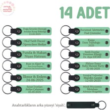 Açık Yeşil & Siyah, Anaokulu Için Kişiselleştirilebilir Isim Yazılı Karne Hatırası Anahtarlık 14’lü